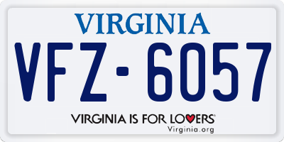 VA license plate VFZ6057