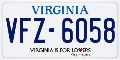 VA license plate VFZ6058