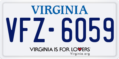 VA license plate VFZ6059