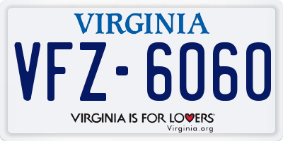 VA license plate VFZ6060