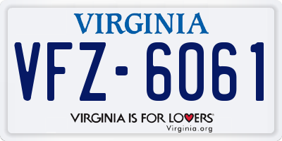 VA license plate VFZ6061