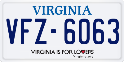 VA license plate VFZ6063