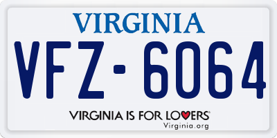 VA license plate VFZ6064