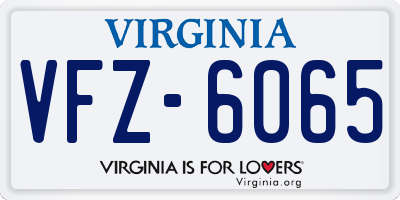 VA license plate VFZ6065