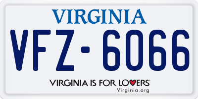 VA license plate VFZ6066