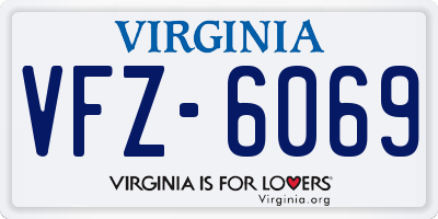 VA license plate VFZ6069