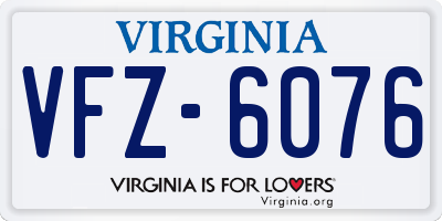 VA license plate VFZ6076