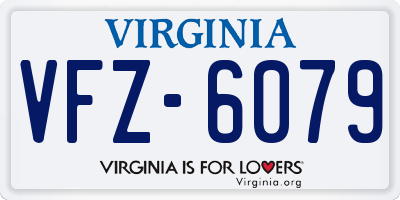 VA license plate VFZ6079