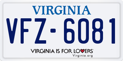 VA license plate VFZ6081