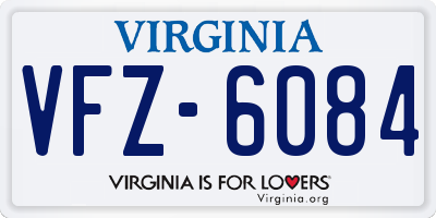 VA license plate VFZ6084