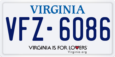VA license plate VFZ6086