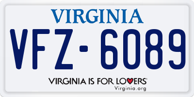 VA license plate VFZ6089