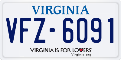 VA license plate VFZ6091