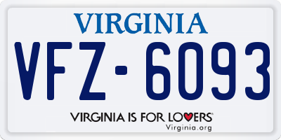VA license plate VFZ6093