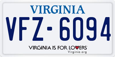 VA license plate VFZ6094
