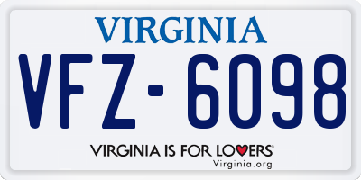 VA license plate VFZ6098