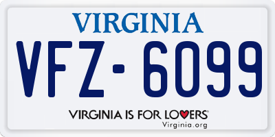 VA license plate VFZ6099