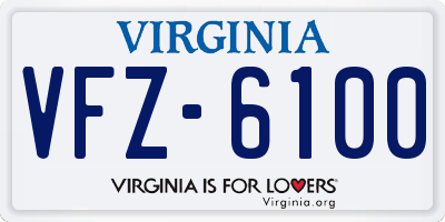 VA license plate VFZ6100