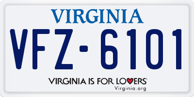 VA license plate VFZ6101