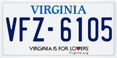 VA license plate VFZ6105