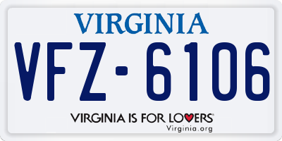 VA license plate VFZ6106