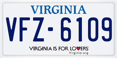 VA license plate VFZ6109