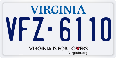 VA license plate VFZ6110