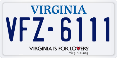 VA license plate VFZ6111