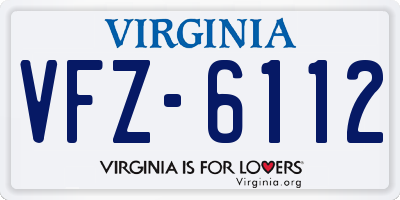 VA license plate VFZ6112