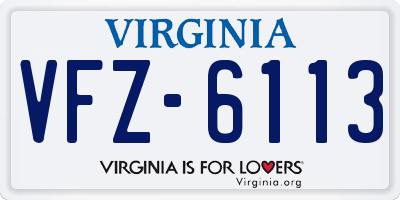 VA license plate VFZ6113