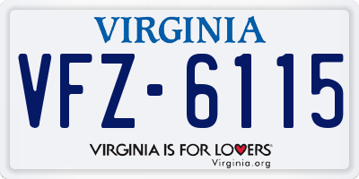 VA license plate VFZ6115