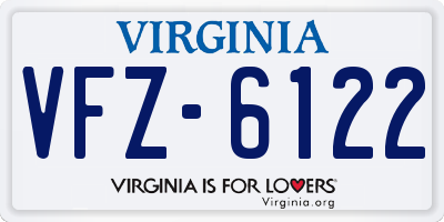 VA license plate VFZ6122
