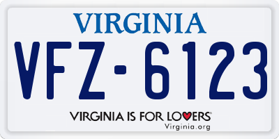 VA license plate VFZ6123
