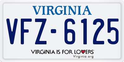 VA license plate VFZ6125