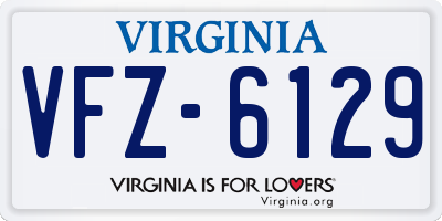 VA license plate VFZ6129