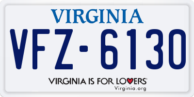 VA license plate VFZ6130