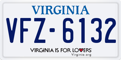 VA license plate VFZ6132