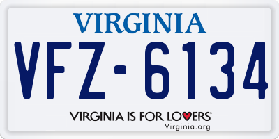 VA license plate VFZ6134