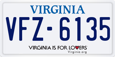 VA license plate VFZ6135