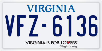 VA license plate VFZ6136