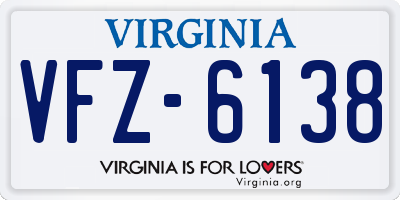 VA license plate VFZ6138