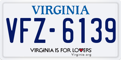 VA license plate VFZ6139