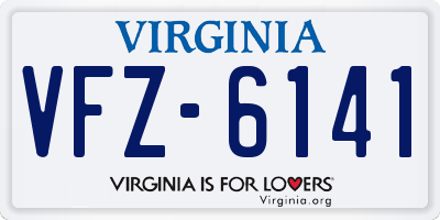 VA license plate VFZ6141
