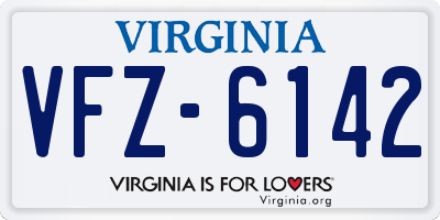 VA license plate VFZ6142