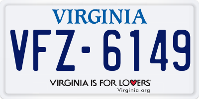 VA license plate VFZ6149