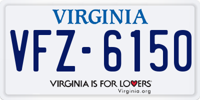 VA license plate VFZ6150
