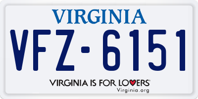 VA license plate VFZ6151
