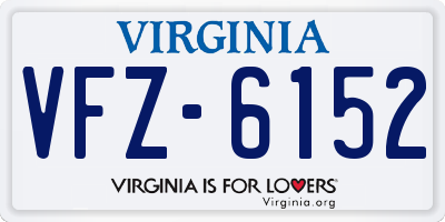 VA license plate VFZ6152