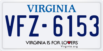 VA license plate VFZ6153