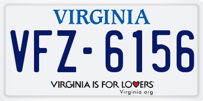 VA license plate VFZ6156